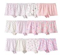 Anntry Niños Paquete de 12 Calzoncillos Suaves y cómodos Algodón Ropa Interior Niñas Surtidas Boyshort Bragas 2-12 años