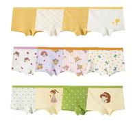 Anntry Niños Paquete de 12 Calzoncillos Suaves y cómodos Algodón Ropa Interior Niñas Surtidas Boyshort Bragas 2-12 años