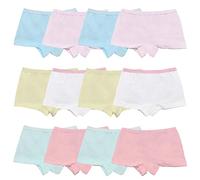 Anntry Niños Paquete de 12 Calzoncillos Suaves y cómodos Algodón Ropa Interior Niñas Surtidas Boyshort Bragas 2-12 años