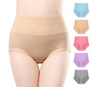 Anntry Ropa Interior de algodón Confort para Mujer de 5 Calzones de Cintura Alta Controlar de la Panza Bragas de Estiramiento de Las señoras (Multicoloured-1, S)