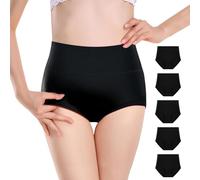Anntry Ropa Interior de algodón Confort para Mujer de 5 Calzones de Cintura Alta Controlar de la Panza Bragas de Estiramiento de Las señoras