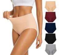 Anntry Ropa Interior de algodón Confort para Mujer de 5 Calzones de Cintura Alta Controlar de la Panza Bragas de Estiramiento de Las señoras (Multicoloured-3, S(Cintura:26-27 Inch))