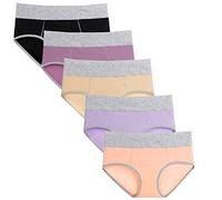 Anntry Ropa Interior de algodón Confort para Mujer de 5 Calzones de Cintura Alta Controlar de la Panza Bragas de Estiramiento de Las señoras (Multicoloured-2, XXL)