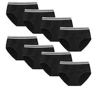 Anntry Ropa Interior de algodón Suave para niñas Adolescentes, Bragas sólidas de Cintura Media para Adolescentes de 10 a 16 años (Paquete de 8)