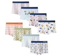 Anntry Ropa Interior para niños, Calzoncillos Tipo bóxer de Dinosaurio para niños pequeños, Paquete de 8 Calzoncillos de algodón para bebés de 2 a 12 años