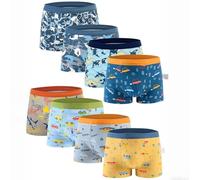 Anntry Ropa Interior para niños, Calzoncillos Tipo bóxer de Dinosaurio para niños pequeños, Paquete de 8 Calzoncillos de algodón para bebés de 2 a 12 años