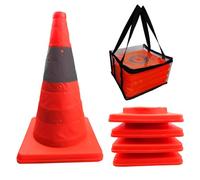 Annurssy 4 Conos de tráfico plegables plegables 40 cm Naranja Cono de seguridad multifuncional