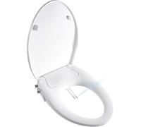 ANNWA Asiento de bidé no eléctrico para asiento de inodoro alargado, cierre suave con bisagras de liberación rápida para una fácil limpieza, doble boquilla de lavado delantero y trasero