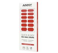 ANNY Gel Nail Strips - Lámina de uñas UV para pegar con lámpara UV, duradera y sin astillas, fácil aplicación, color naranja bloody - rojo ladrillo amortiguado - n.º 50
