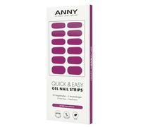 ANNY Gel Nail Strips - Lámina de uñas UV para pegar con lámpara UV, duradera y sin astillas, fácil de usar, color morado baya, n.º 41