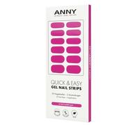 ANNY Gel Nail Strips - UV Nail Strips - Lámina de uñas para pegar con lámpara UV, duradera y sin astillas, fácil aplicación, color magenta suave, n.º 37