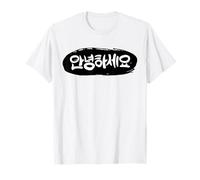 Annyeonghaseyo-HELLO, idioma coreano Hangul Corea Camiseta