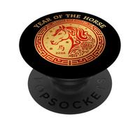 Año Chino del Caballo 2026 Jinete Amor por los Caballos PopSockets PopGrip Adhesivo