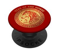Año Chino del Caballo 2026 Jinete Amor por los Caballos PopSockets PopGrip Adhesivo
