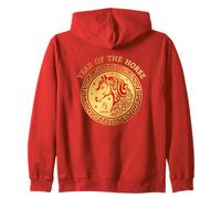 Año Chino del Caballo 2026 Jinete Amor por los Caballos Sudadera con Capucha