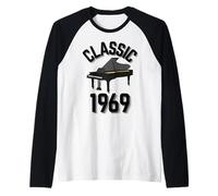 Año Clásico 1969 con Piano de Cola. Camiseta Manga Raglan