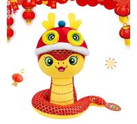 Año de la serpiente, año de la felpa serpiente,Linda mascota de serpiente | Peluche de serpiente de 11 pulgadas de estilo chino con frases lindas, mascota de serpiente 2025, peluch
