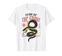 Año de la Serpiente Año Nuevo Lunar Arte del Tatuaje del Zodiaco Chino Camiseta gráfica económica, Hombre, Blanco, M