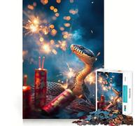 Año de la Serpiente - Celebración de Fuegos Artificiales Lunares Rompecabezas de 1000 Piezas para Adultos Entrenamiento Mental Diversión Corte láser de Primera Calidad Actividad Relajante para Grupos