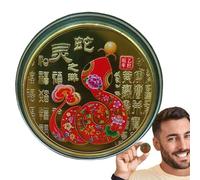 Año de la Serpiente Moneda | Moneda de la de Año Nuevo Lunar Chino - 2025 Lunar Chino Nuevo Ythe 2025 Año de la Moneda Simbolizando, Poder, Buen Y Moneda Commemo