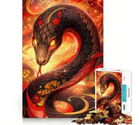 Año de la Serpiente - Rompecabezas de la Serpiente Ardiente para Adultos 1000 Piezas Mejora la Concentración Diversión Tamaño Uniforme Piezas Precisas Actividad para Compartir con Seres Queridos