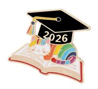 Año de la temporada de clausura 2026, broche de aleación esmaltado, regalo para que los estudiantes celebren el logro académico, gorras libro alfiler, Einheitsgröße, como se describe