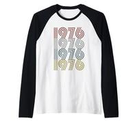 Año de Nacimiento de Estilo Retro 1976 - Cumpleaños de hito Camiseta Manga Raglan