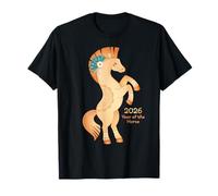 Año del Caballo 2026 - Caballo de Fuego Dorado Año Nuevo Lunar Camiseta