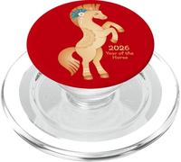 Año del Caballo 2026 - Caballo de Fuego Dorado Año Nuevo Lunar PopSockets PopGrip para MagSafe