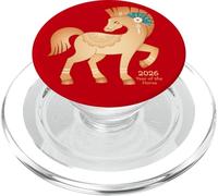 Año del Caballo 2026 - Caballo de Fuego Dorado Año Nuevo Lunar PopSockets PopGrip para MagSafe