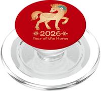 Año del Caballo 2026 - Caballo de Fuego Dorado Año Nuevo Lunar PopSockets PopGrip para MagSafe