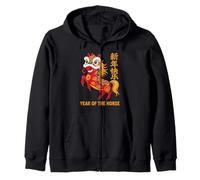 Año del Caballo 2026 CNY Zodiac Chinese Festival Artwork Sudadera con Capucha