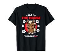 Año del Caballo 2026 Feliz Zodiaco Chino Año Nuevo Kawaii Camiseta