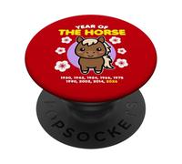 Año del Caballo 2026 Feliz Zodiaco Chino Año Nuevo Kawaii PopSockets PopGrip Adhesivo