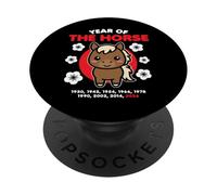 Año del Caballo 2026 Feliz Zodiaco Chino Año Nuevo Kawaii PopSockets PopGrip Adhesivo
