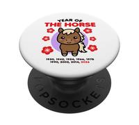 Año del Caballo 2026 Feliz Zodiaco Chino Año Nuevo Kawaii PopSockets PopGrip Adhesivo