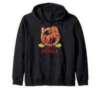 Año del Caballo Arte del Zodiaco Chino Patrimonio asiático Estilo de Vida Sudadera con Capucha