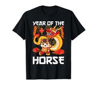 Año del Caballo Danza del Dragón Chino Año Nuevo Lunar 2026 Camiseta
