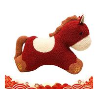 Año del Caballo: Decoración De Juguete Auspiciosa Linda, Muñeco De Peluche De Caballo, Poni De Peluche del Zodíaco Lunar, Regalo De De Mascota Suave | Adorable Criatura De Melena De Terciopelo