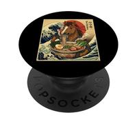 Año del Caballo Ramen Año Nuevo Chino Zodiaco Retro Wave PopSockets PopGrip Adhesivo