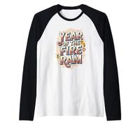 Año del Carnero De Fuego Nuevo Signo del Zodíaco De La Astrología China Camiseta Manga Raglan