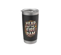 Año Del Carnero De Fuego Nuevo Signo Del Zodíaco De La Astrología China Vaso térmico de acero inoxidable de doble pared