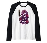 Año del Dragón Horóscopo Chino Astrología Nacimiento Zodíaco Camiseta Manga Raglan