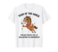 Año Divertido del Caballo deseando un Buen año Nuevo Chino Camiseta