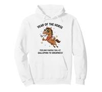 Año Divertido del Caballo deseando un Buen año Nuevo Chino Sudadera con Capucha