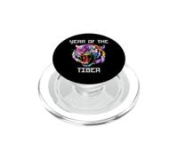 Año geométrico de la Cabeza de Tigre Poligonal año Nuevo Chino PopSockets PopGrip para MagSafe