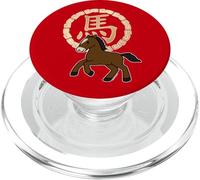 Año Lunar del Caballo Marrón Dorado Zodiaco Chino PopSockets PopGrip para MagSafe