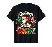 Año Nuevo 2027 Adiós 2026 Hola Navidad Familia Coincidencia Camiseta gráfica económica
