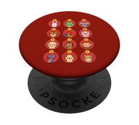 Año Nuevo Chino 12 Animales del Zodíaco Signos Año Nuevo Chino PopSockets PopGrip Adhesivo