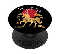 Año Nuevo Chino 2026 Año del Signo del Zodiaco del Caballo de Fuego PopSockets PopGrip Adhesivo